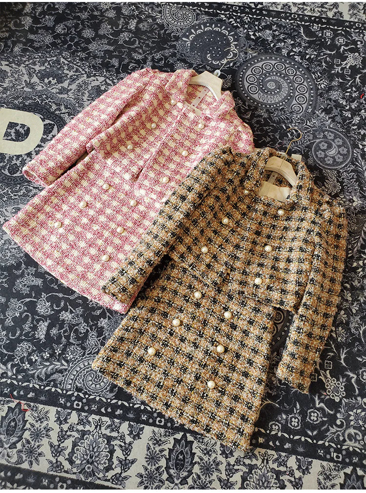 Two Piece Tweed Skirt Suit A615