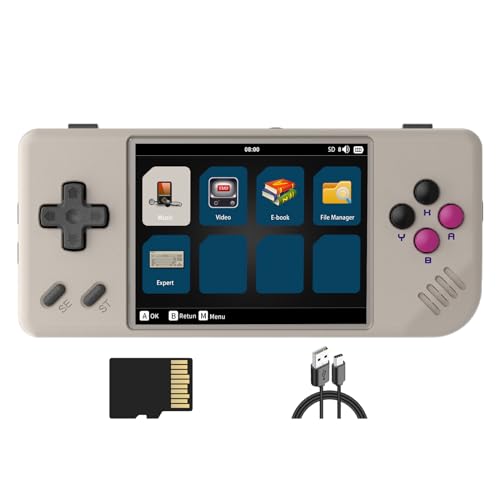 Handheld Game Console Retro 2.83-inch Screen Video Game Player 64G TF Card 3100mAh Battery Black Transparent J17925
