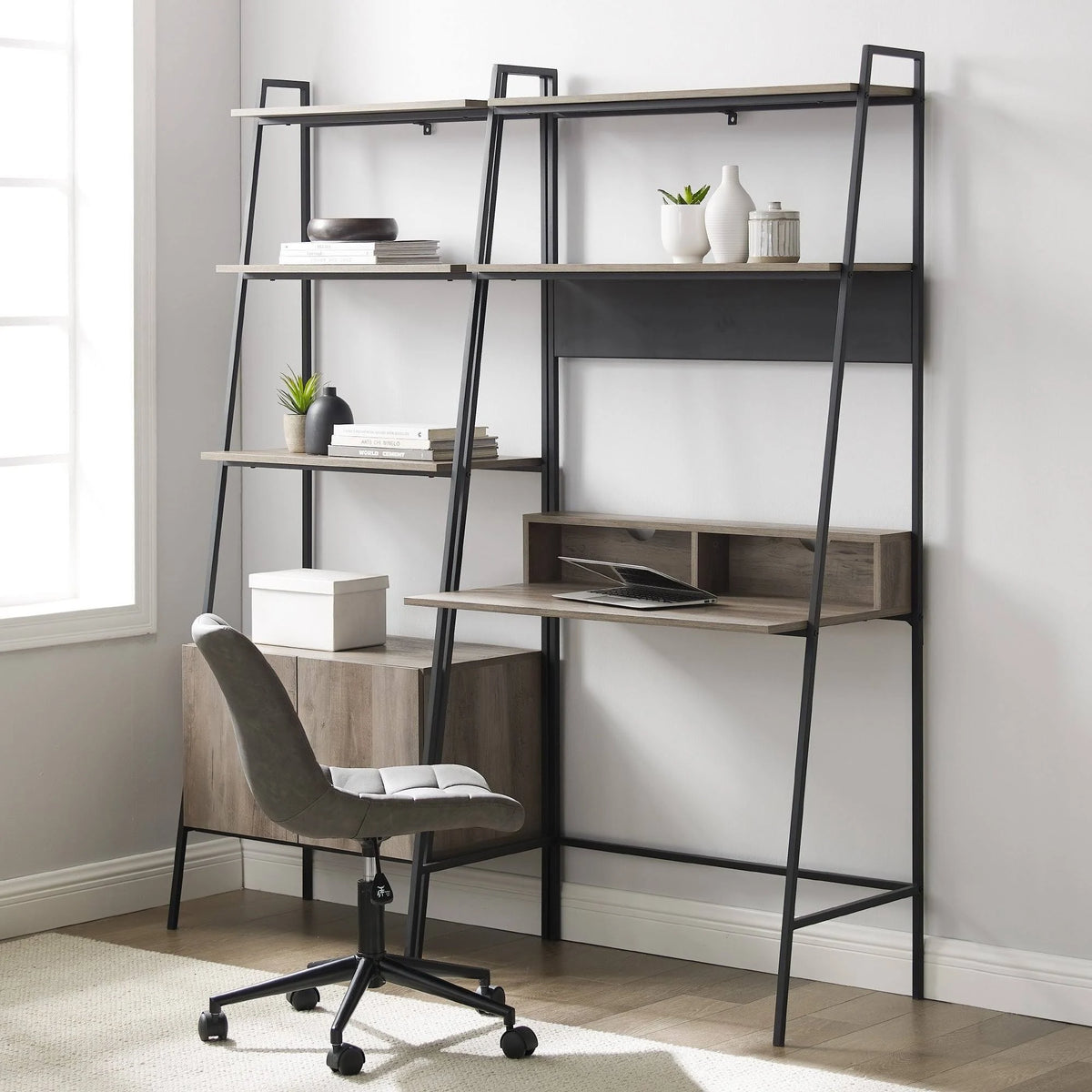 Mocha 2-Piece Desk and Storage Set X505