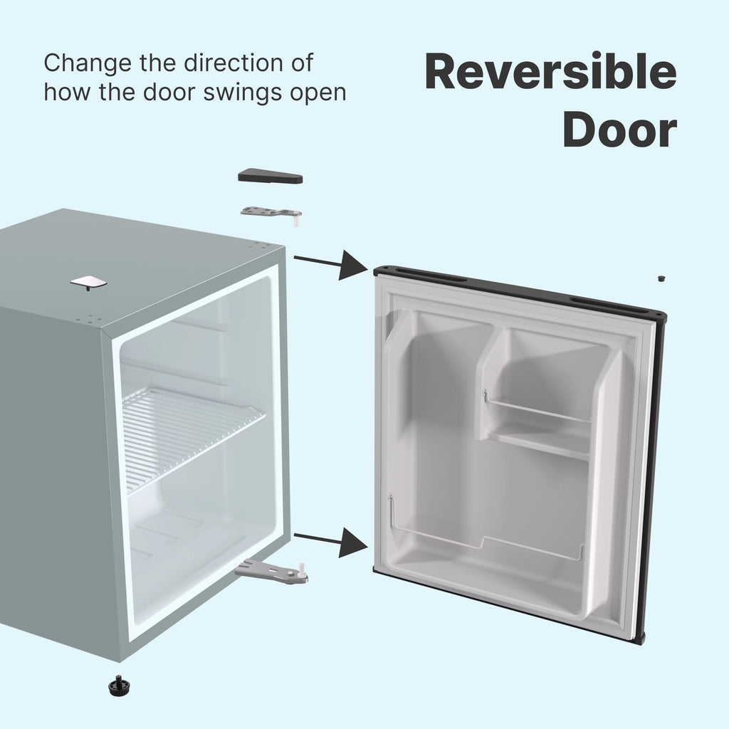 43L Reversible Door Beverage Refrigerator 1.5 Cu. ft. Black Mini Fridge X127649