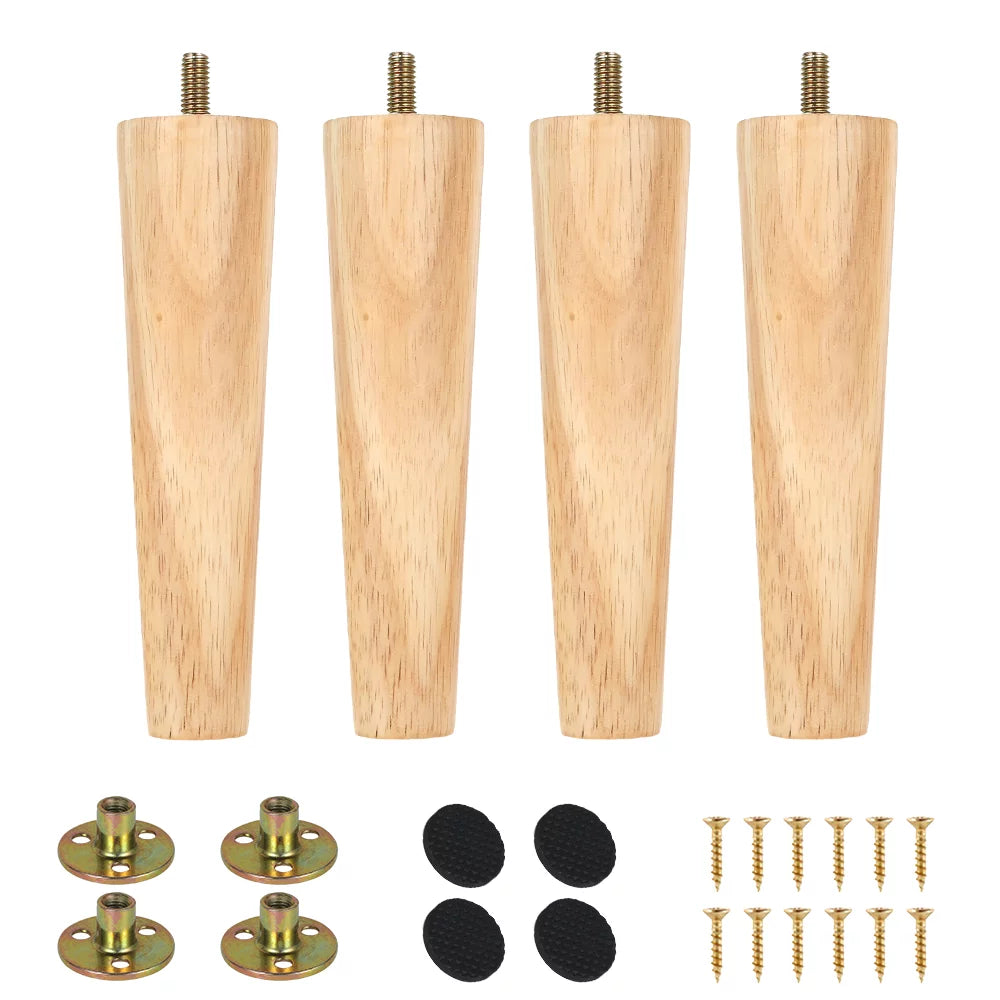 Wood Tapered Furniture Legs Set of 4 L799