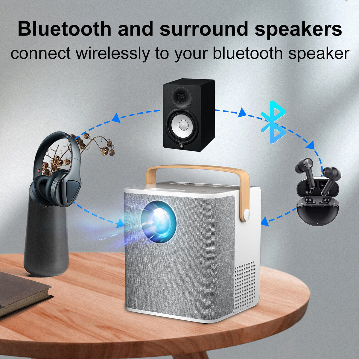 1080P WiFi Bluetooth Portable Projector R424264