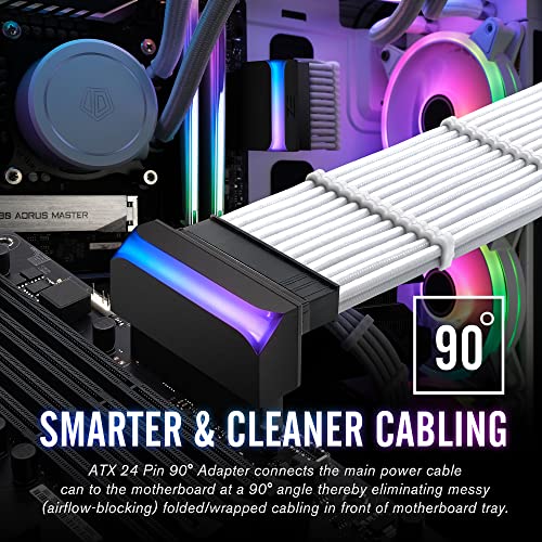 White 24-pin ATX Power Connector Adapter W4817