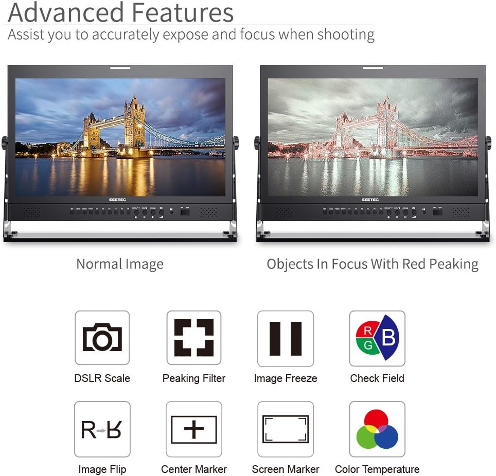 21.5 Inch Broadcast Production LCD Monitor 3G SDI 4K HDMI IPS Full HD S652