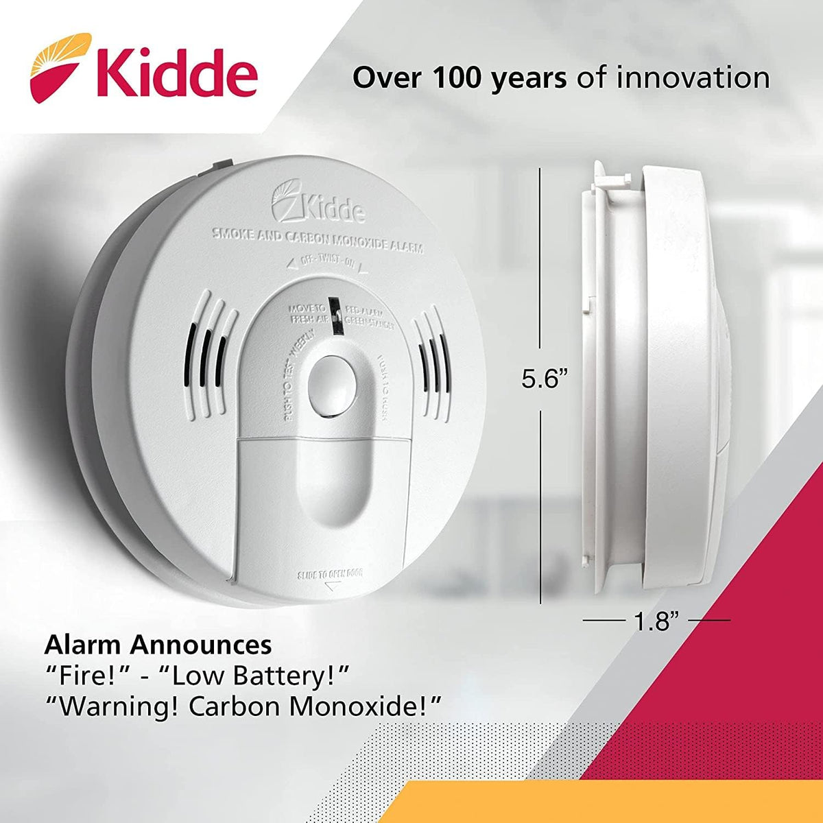 Hardwired Smoke & Carbon Monoxide Detector with Battery Backup, Pack of 2 P803459