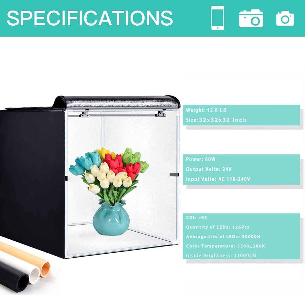 Portable Foldable 32 x 32 Inch Photo Studio Light Box N528