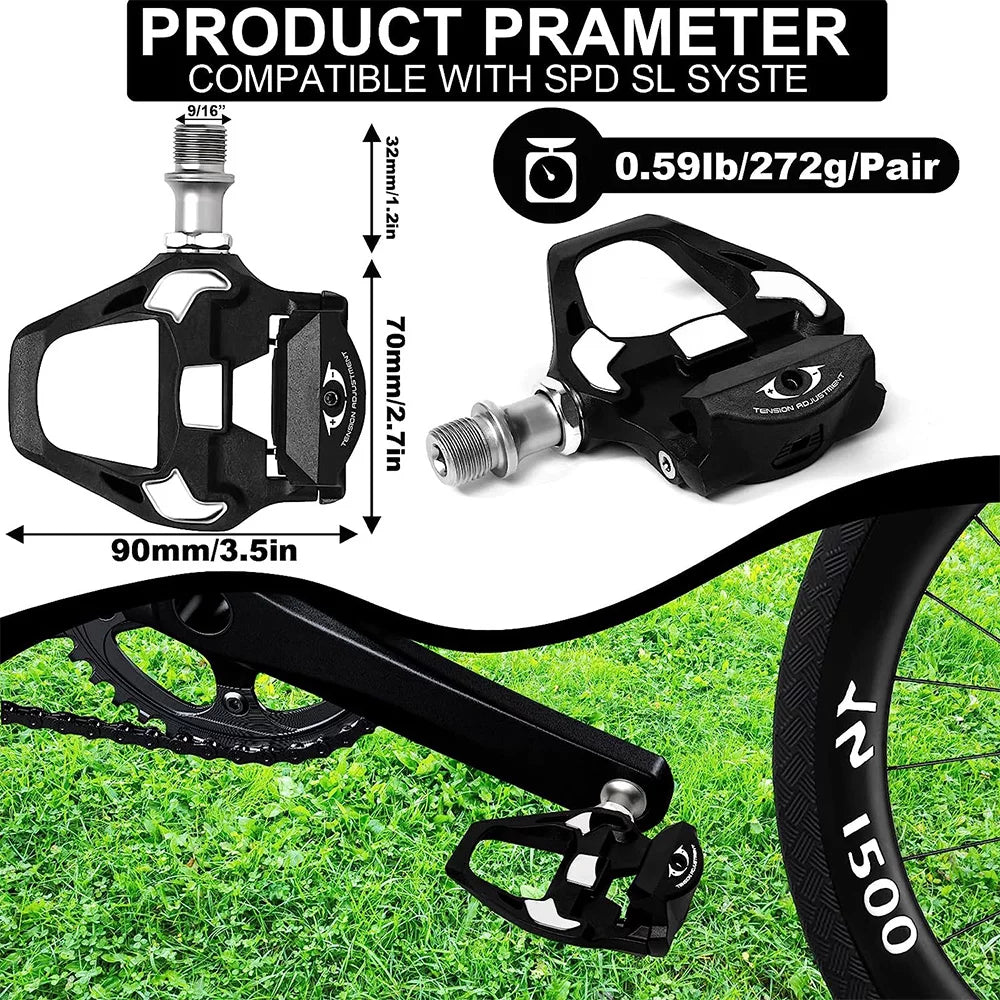 Clipless Pedals SPD-SL System 9/16 inch Road Bike Sealed Bearings R633