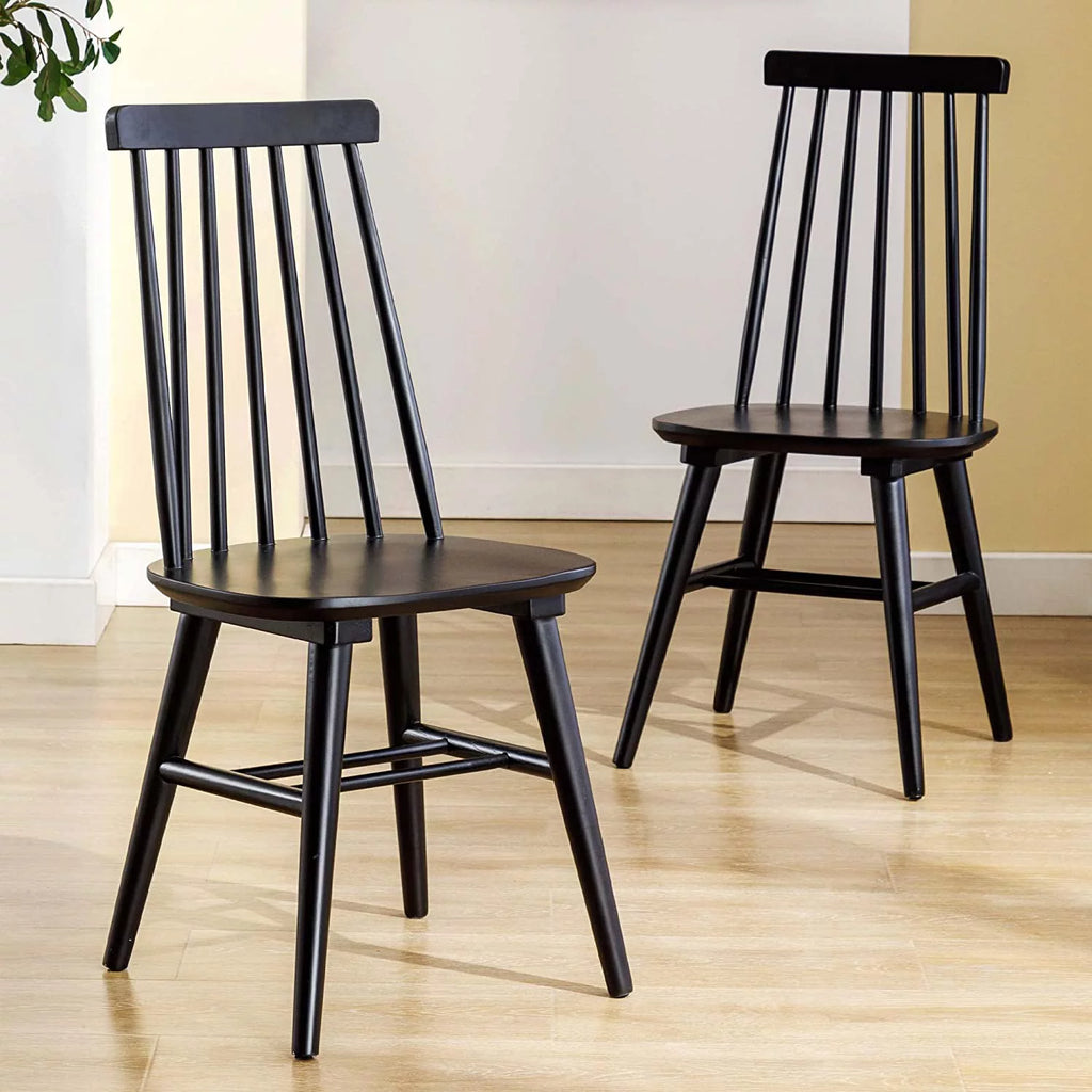 Black Set of 4 Wood Dining Chairs M93489