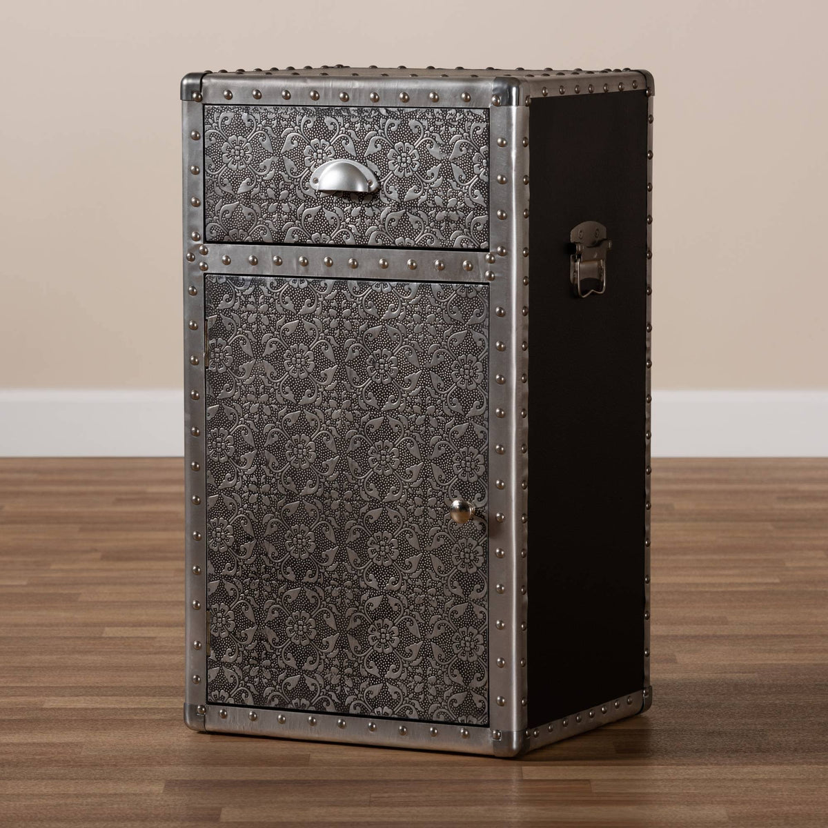 Silver Metal Accent Cabinet N34774