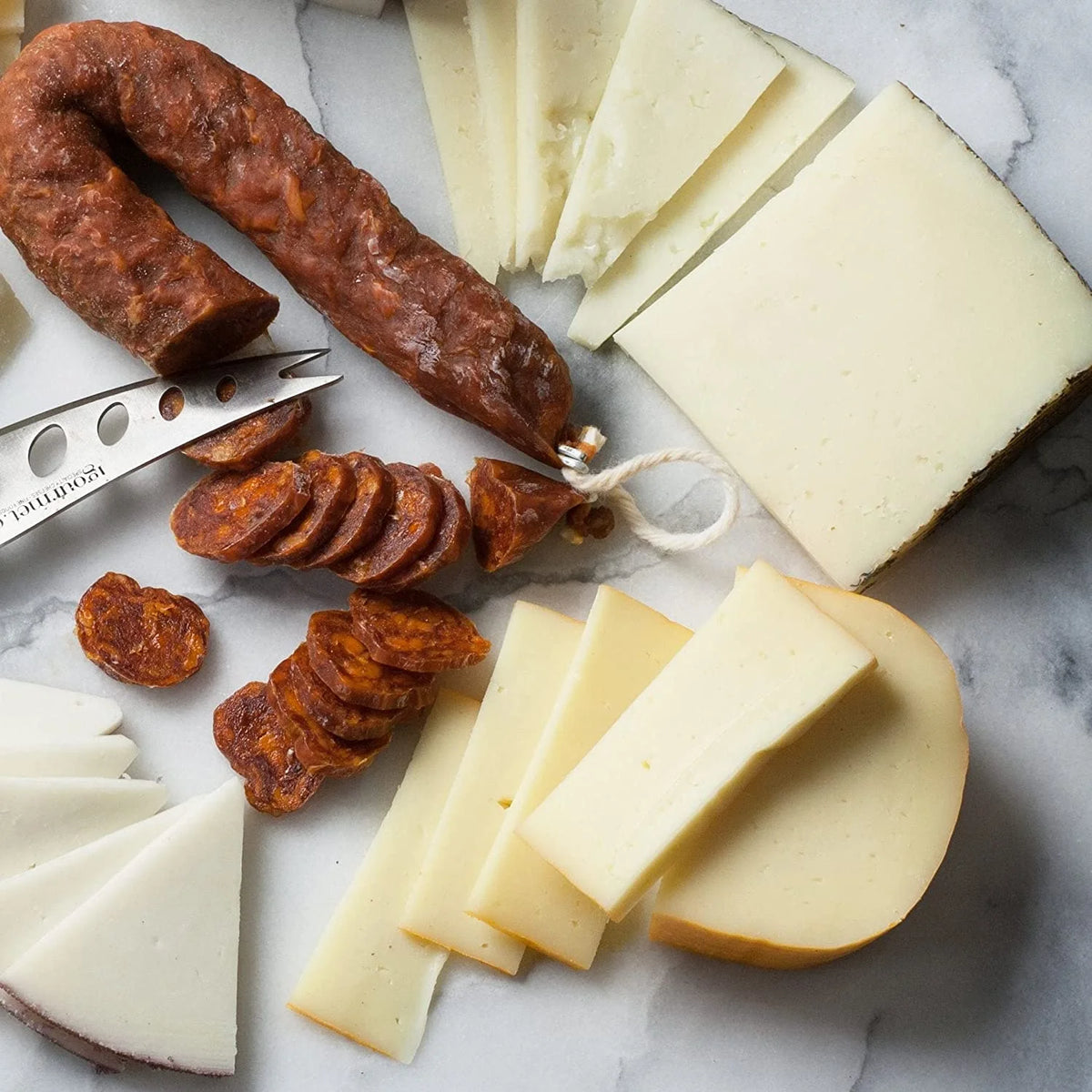 Gift Box of Spanish Cheeses Meats Delicacies and Sweets W6996