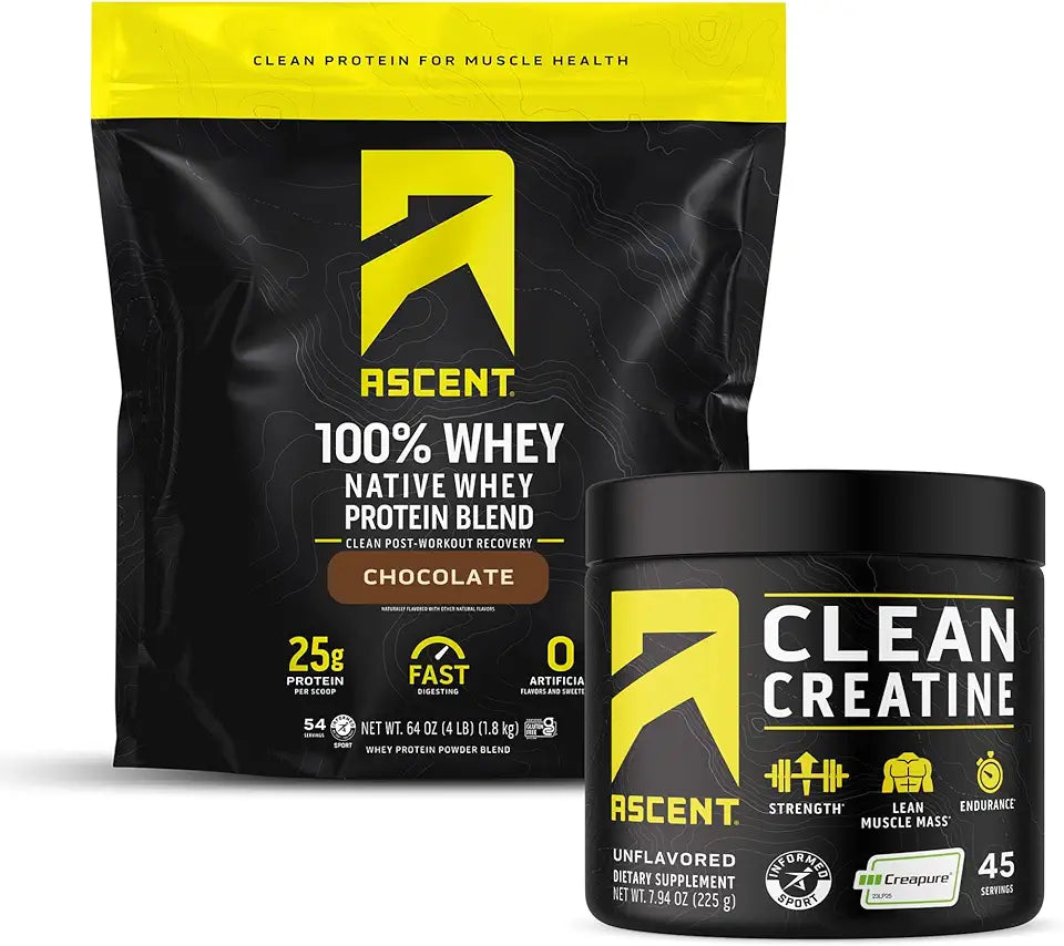 Chocolate Whey Protein Powder 4 lb & Unflavored Creatine Monohydrate Powder U642378