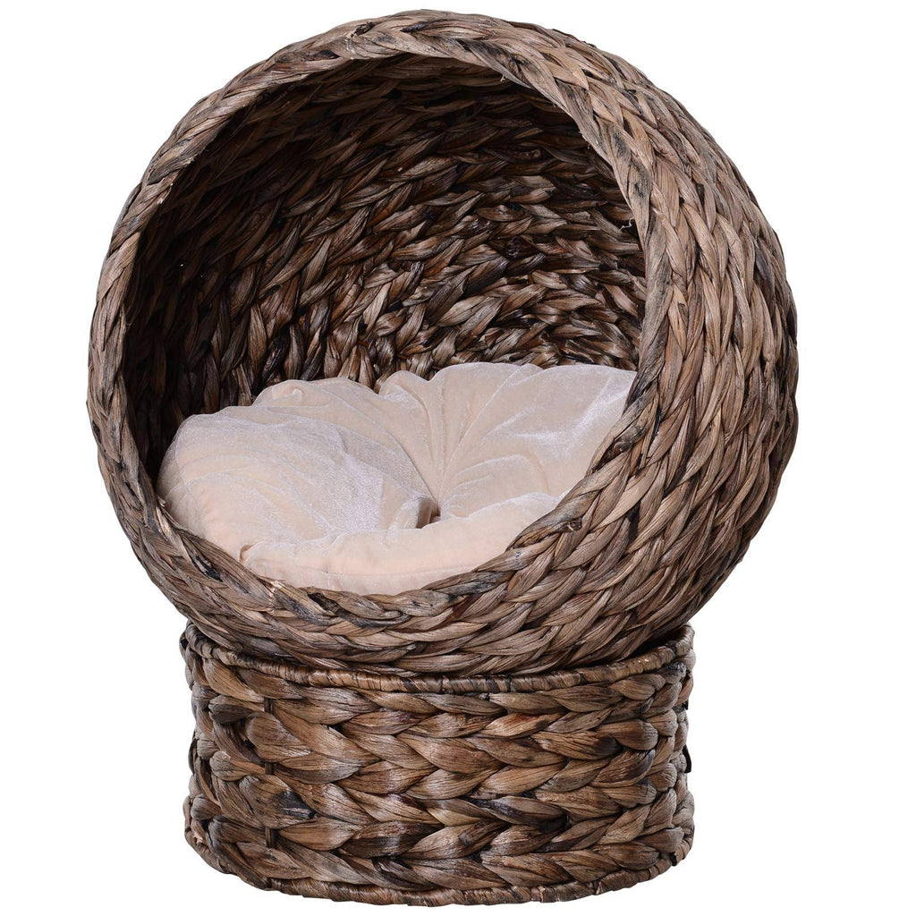 Cat Braided Banana Leaf House with Cotton Bed T6895