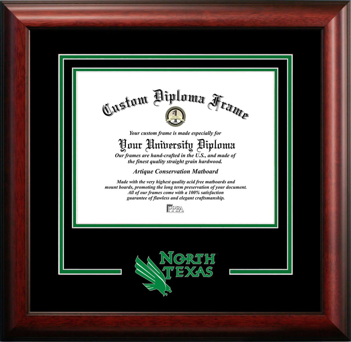 North Texas Mean Green Spirit Diploma Frame J7185