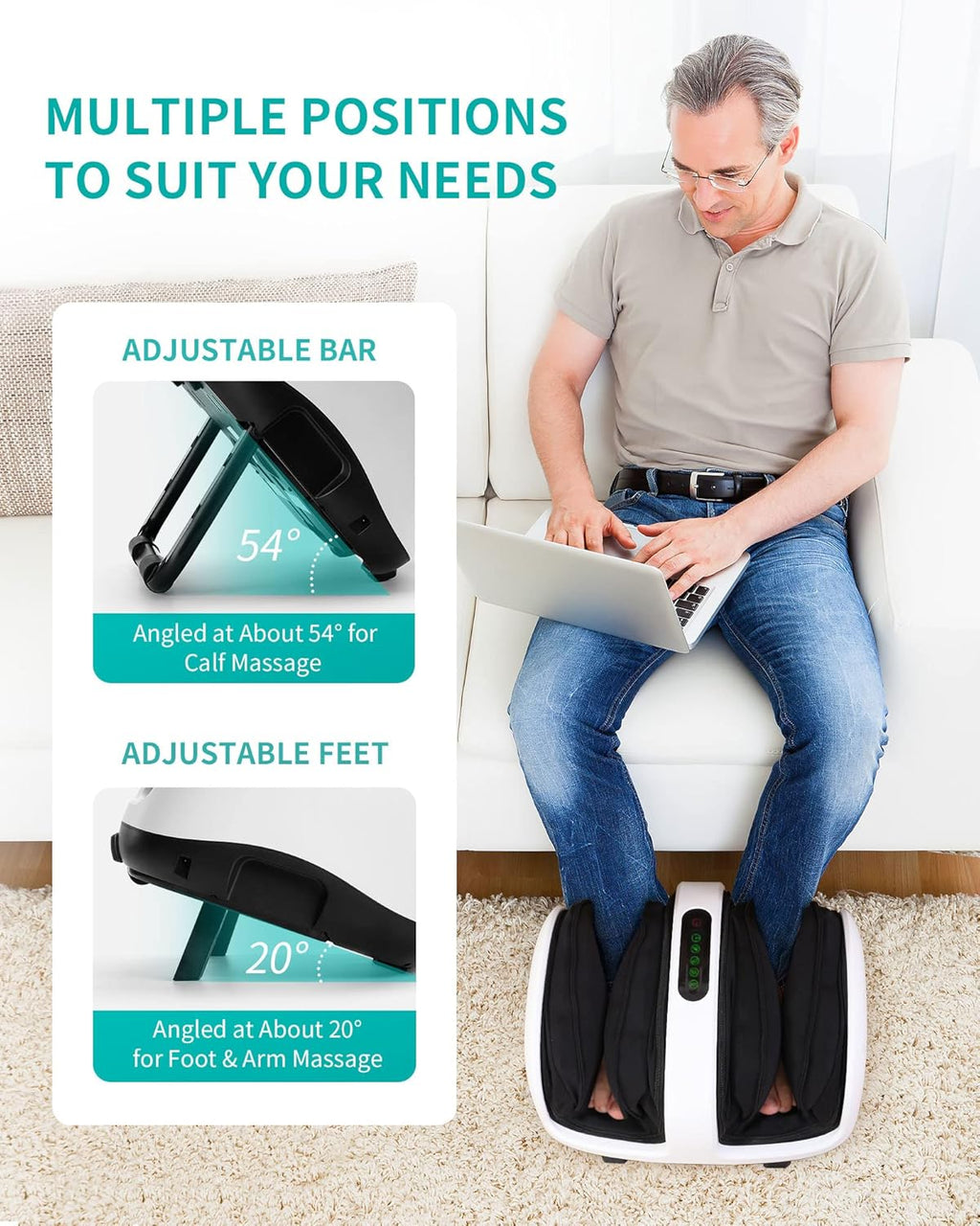 Shiatsu Foot and Calf Massager with Heat and Remote L6801