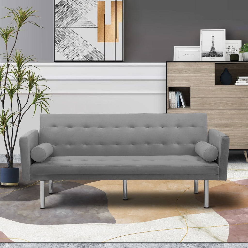 Pink Velvet Convertible Sofa Sleeper Sofa U71401
