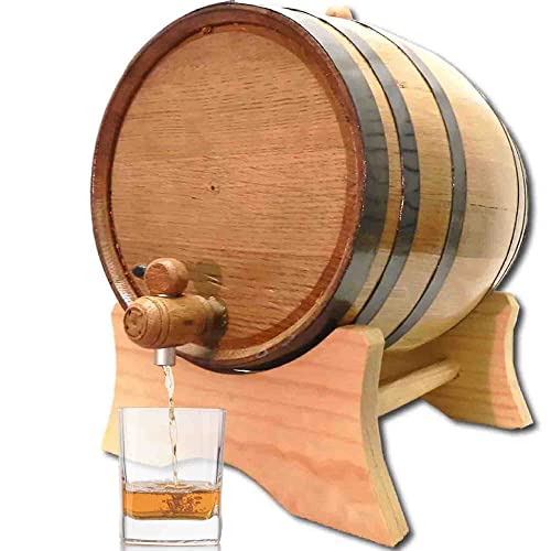 2 Liter Oak Aging Barrel with Wood Stand, Bung & Spigot M96083