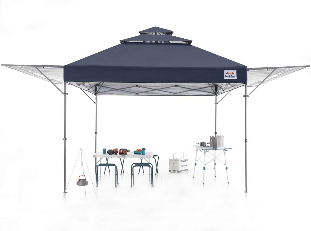 10x17 Instant Pop Up Canopy with Ventilation and Adjustable Dual Half Awnings I107