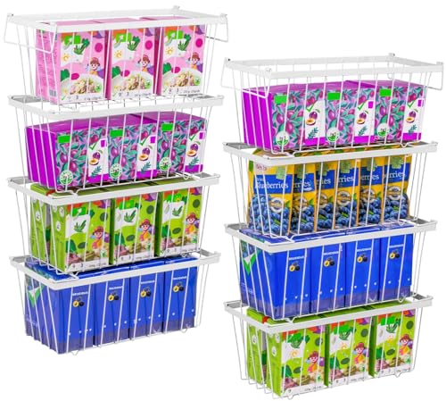 8 Pack Stackable Freezer Organizer Bins with Side Handle J680424