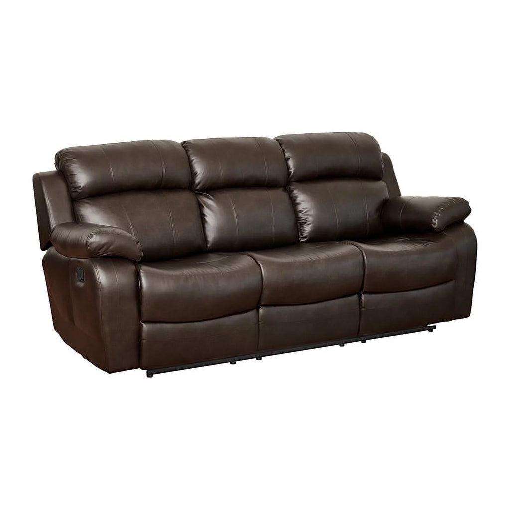 Brown Double Reclining Sofa with Cup Holders R32230