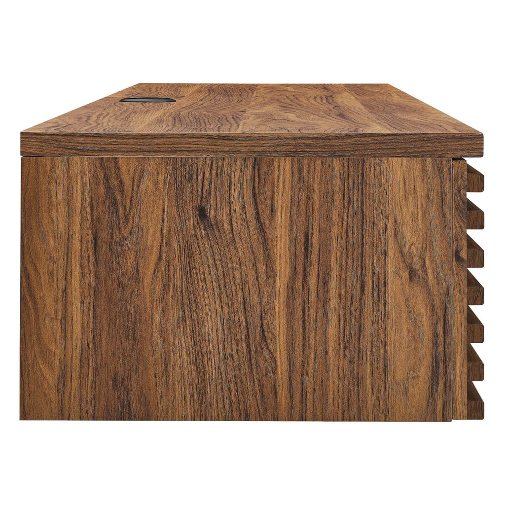 Wall Mount Wood Office Desk in Walnut Y546