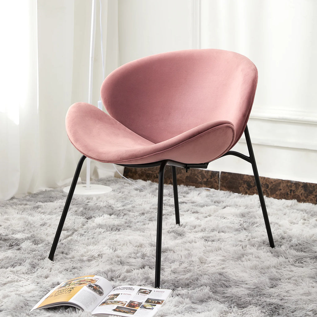 Velvet Accent Chair Set of 2 with End Table (Pink) C275232