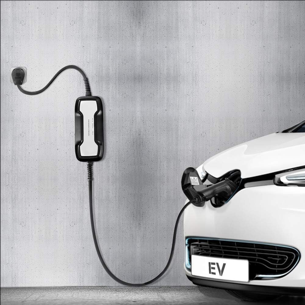 16A Portable EV Charger with NEMA 6-20P Adapter, 100V-240V, SAE J1772 Plug 8m G218