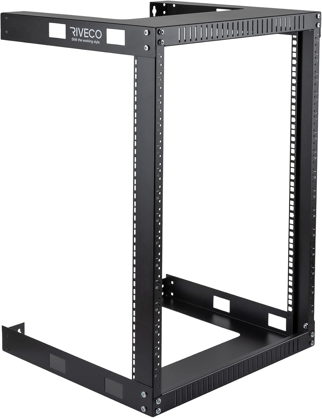 19 Wall Mount Network Rack 2 Post Open Frame Cabinet Black Pack of 2 Q69595