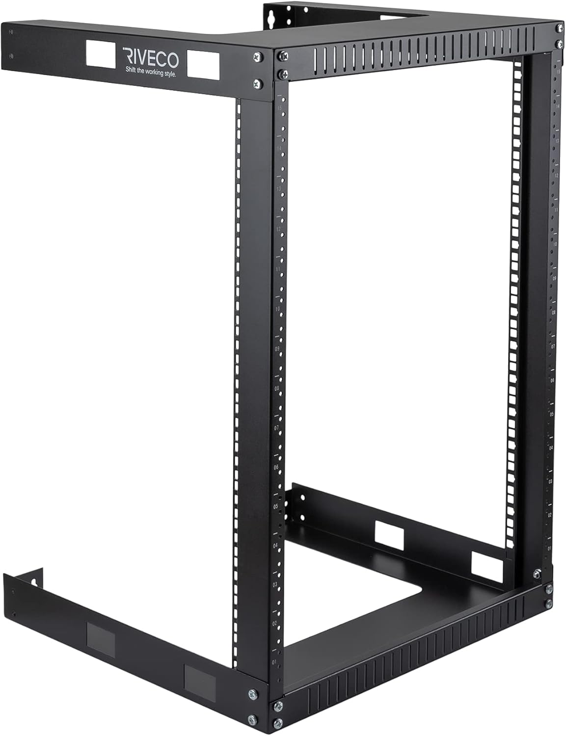 19 Wall Mount Network Rack 2 Post Open Frame Cabinet Black Pack of 2 Q69595