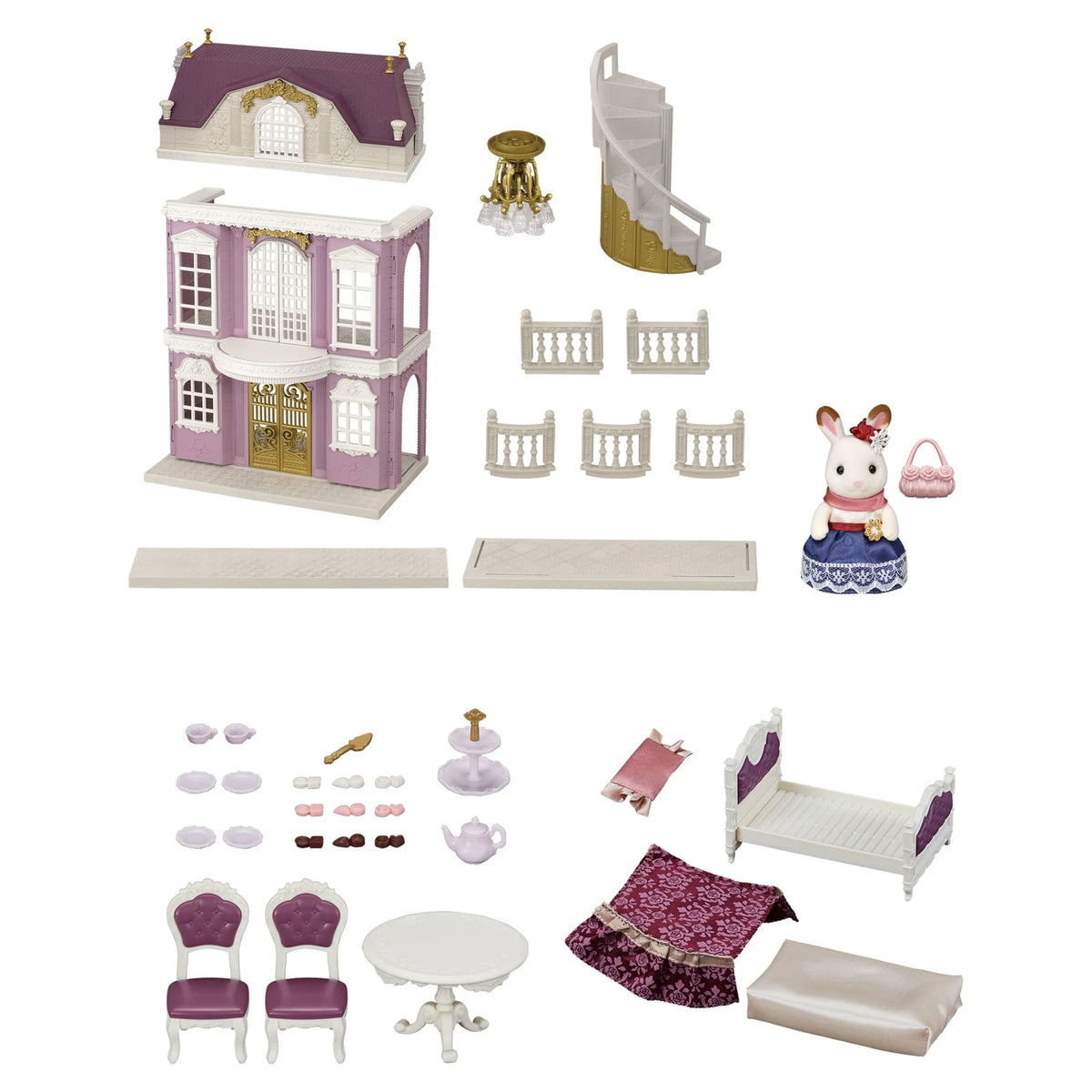 Dollhouse Playset with Figure, Furniture and Accessories F51884