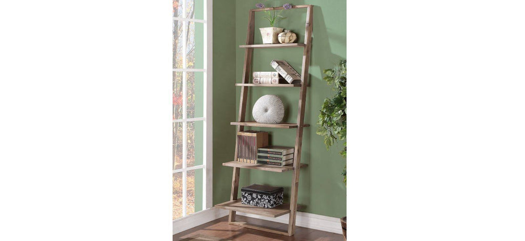 Smoky Driftwood Leaning Bookcase B451