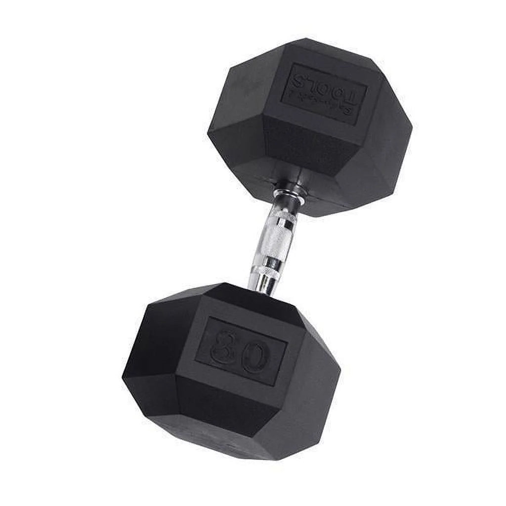 Rubber Coated Hex Dumbbells 55 lb X39113