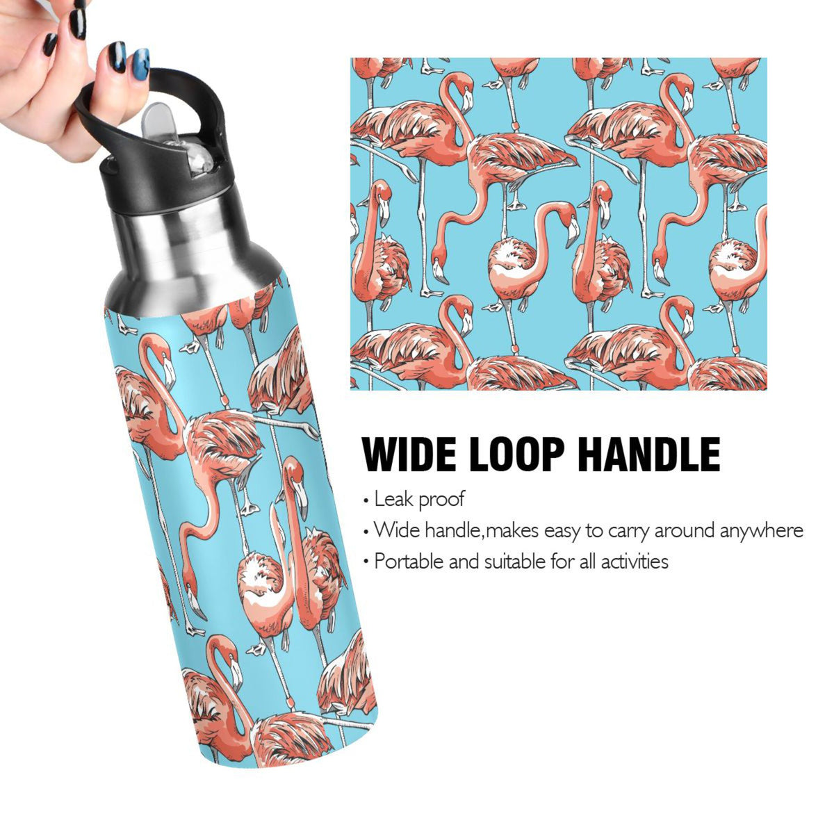 Insulated Stainless Steel Water Bottle with Straw Lid, 20 oz L150733