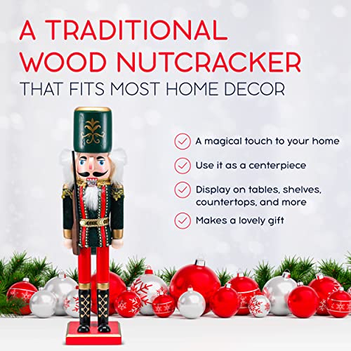 Red and Black Wooden Nutcracker Soldier S32305