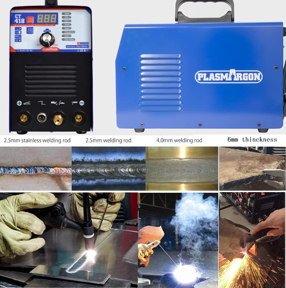 3 in 1 Plasma Cutter TIG Stick Welder, 180A Pulse TIG/Arc Welding, 40A Plasma Cutting, 110/220V Dual Voltage J801