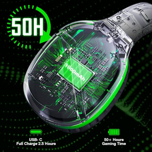 Wireless Gaming Headset with Noise Canceling Microphone, 50H Battery M950102