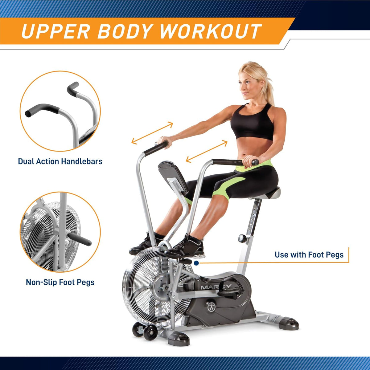 Black Upright Fan Bike M522