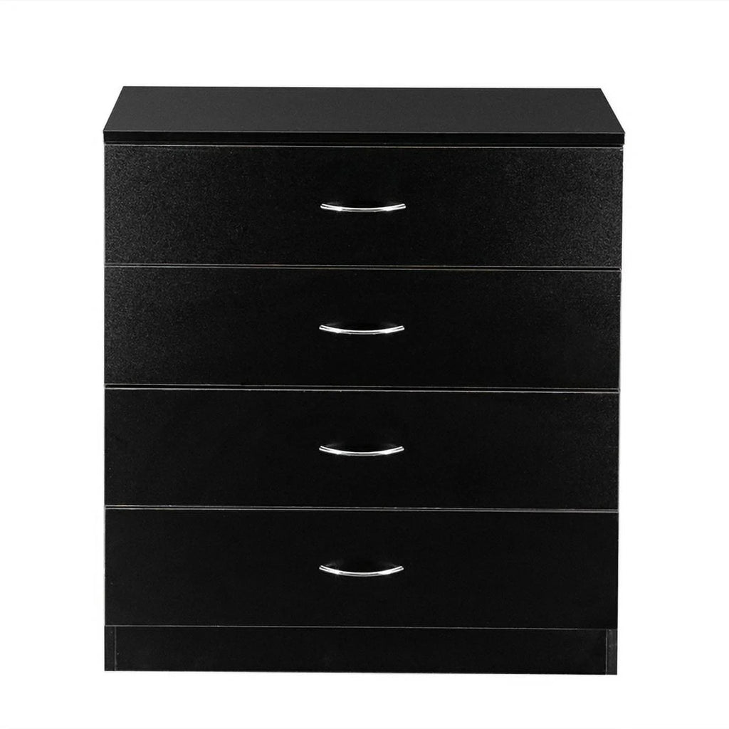 Black 4-Drawer MDF Wood Dresser A78510