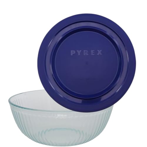 4.5 Quart Glass Mixing Bowl With Blue Lid L117915
