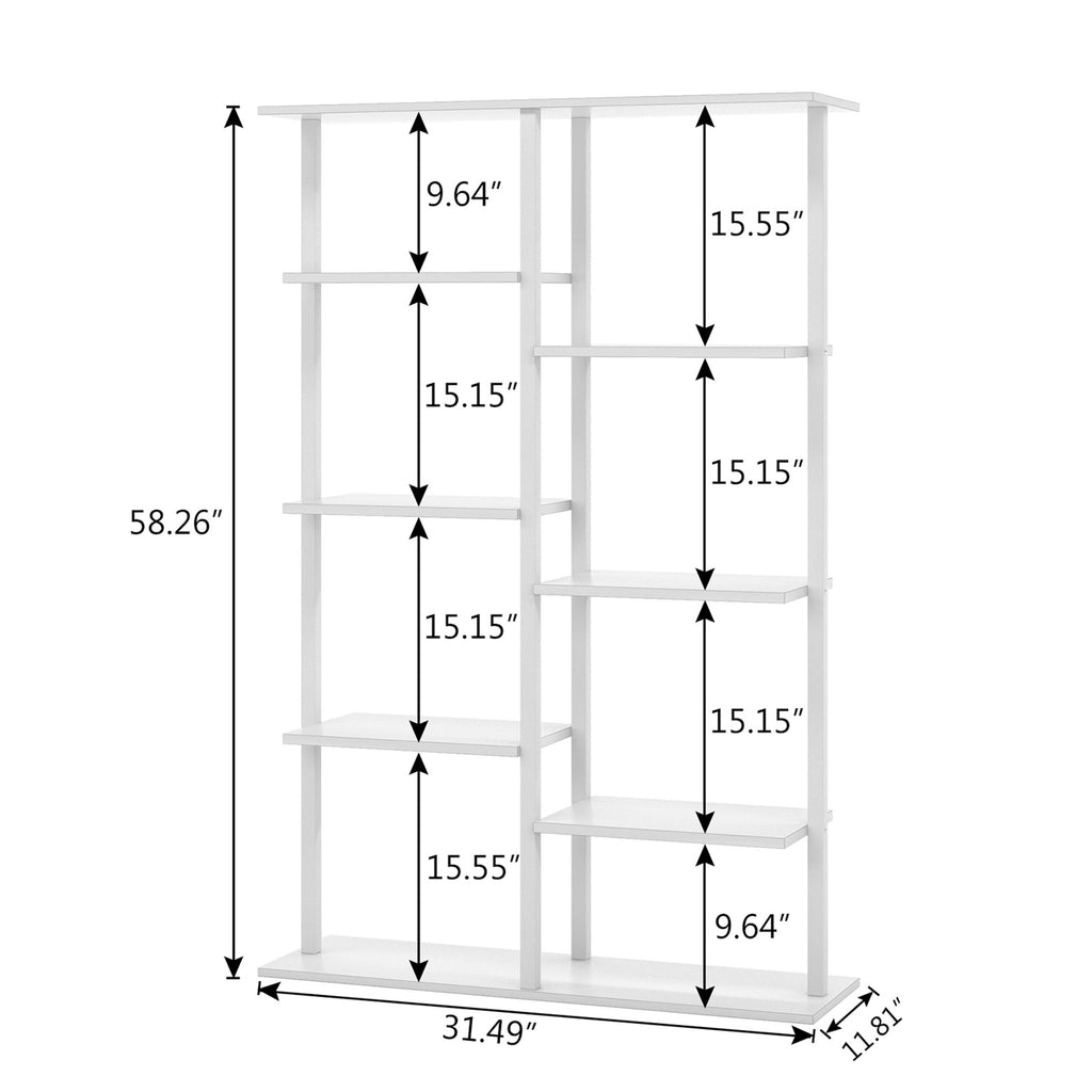 White 5-Tier Bookshelf K95044