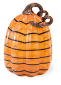Tall Orange & Black Striped Glass Pumpkin B2861