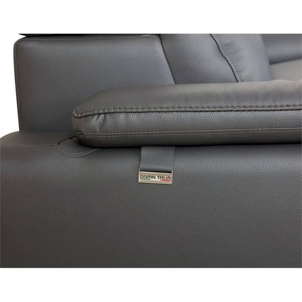 87" Genuine Italian Leather Sofa Dark Gray S415935