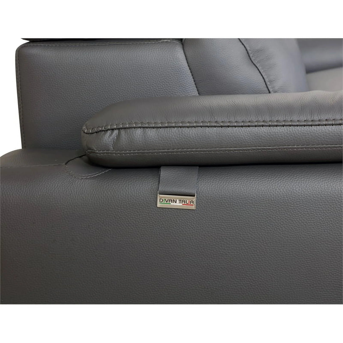 87" Genuine Italian Leather Sofa Dark Gray S415935