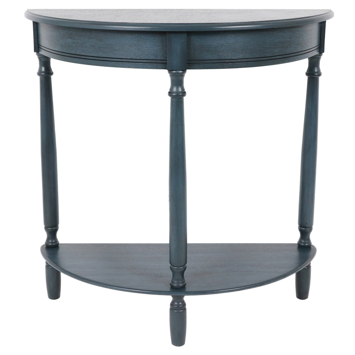 Antique Navy Half Round Accent Table Z37357