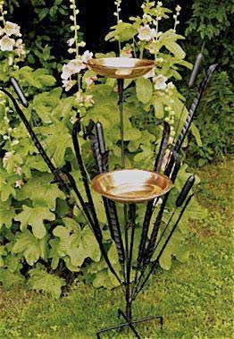 Double Cattail Birdbath G894