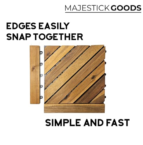 12 x 12 Acacia Hardwood Outdoor Flooring Edge Straight 8 pack B8744