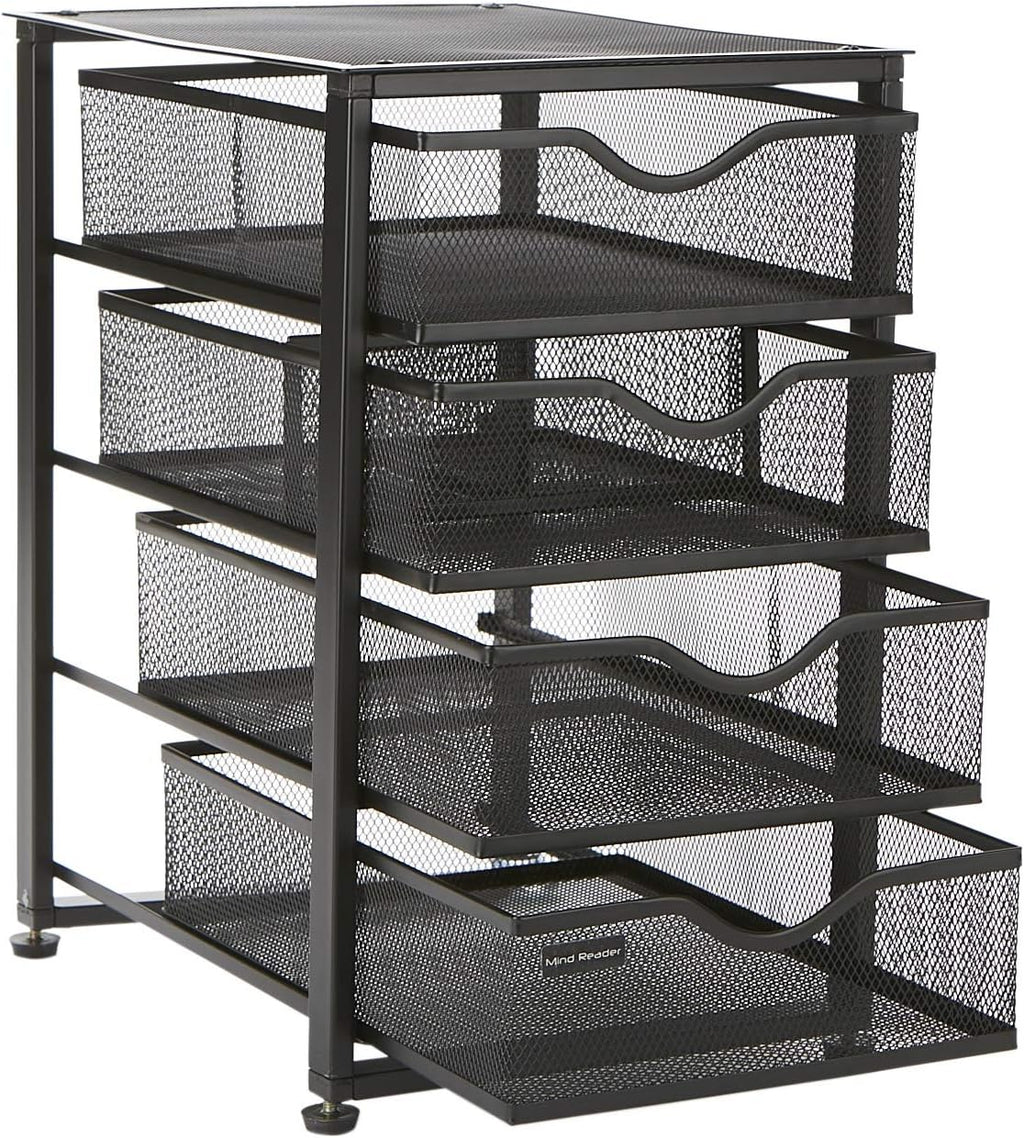 Black 4-Tiered Metal Rolling Utility Cart A71732