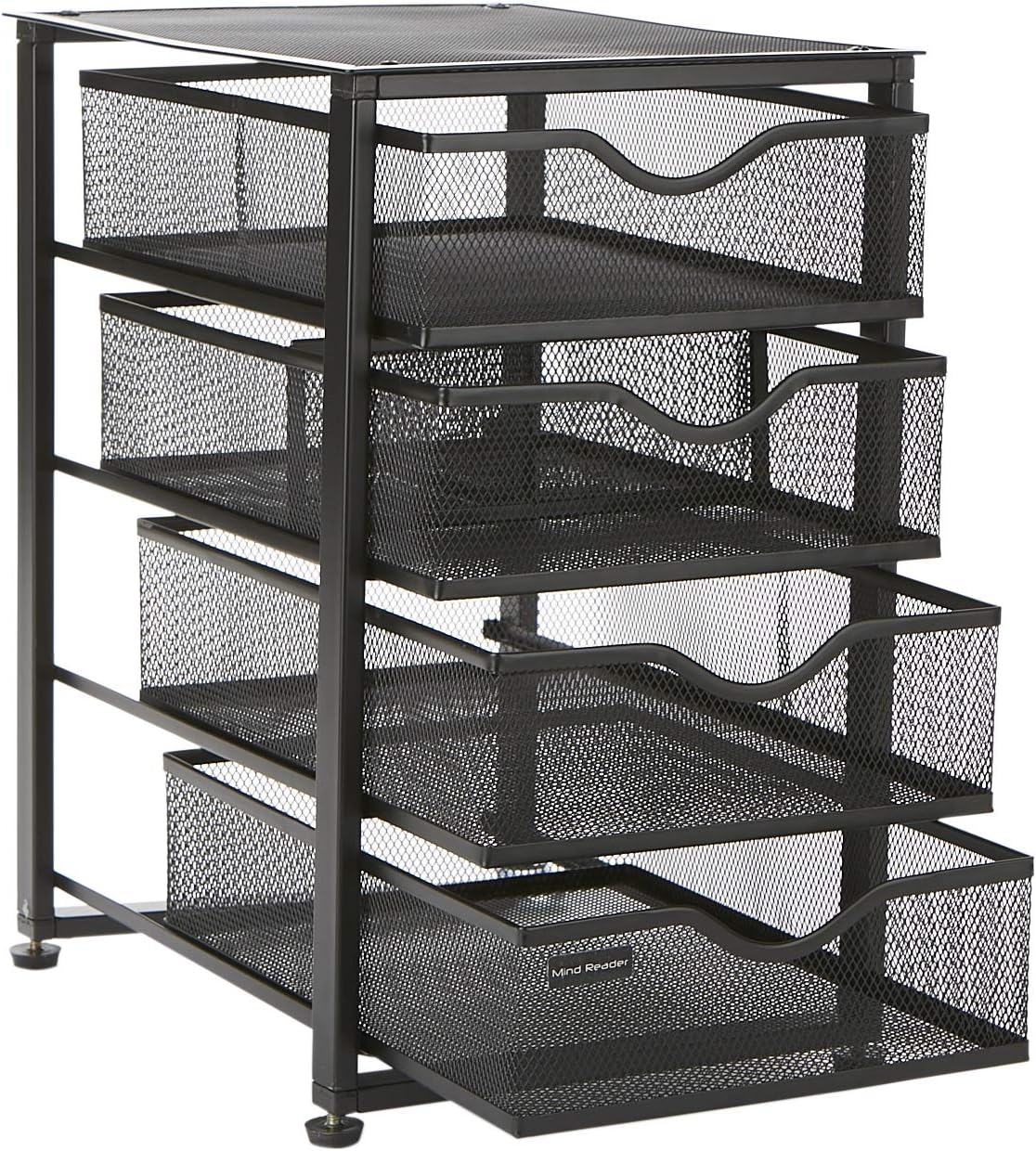 Black 4-Tiered Metal Rolling Utility Cart A71732
