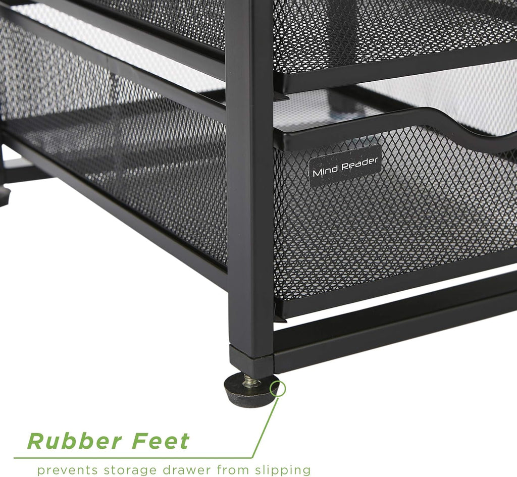 Black 4-Tiered Metal Rolling Utility Cart A71732