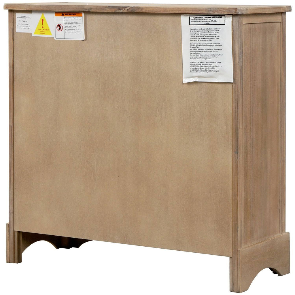 Rustic Storage Cabinet with 2 Drawers and 4 Fabric Basket F504707