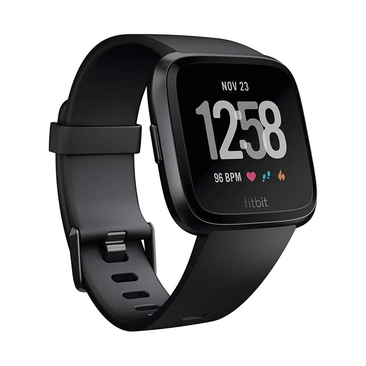 Black Refurbished Fitbit Versa Smart Watch with Heart Rate Monitor V5374